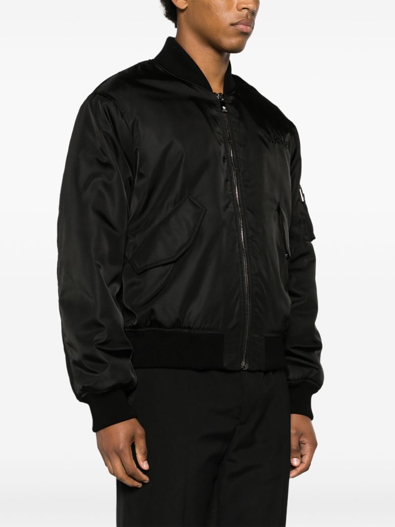 Black Logo-embroidered Bomber Jacket