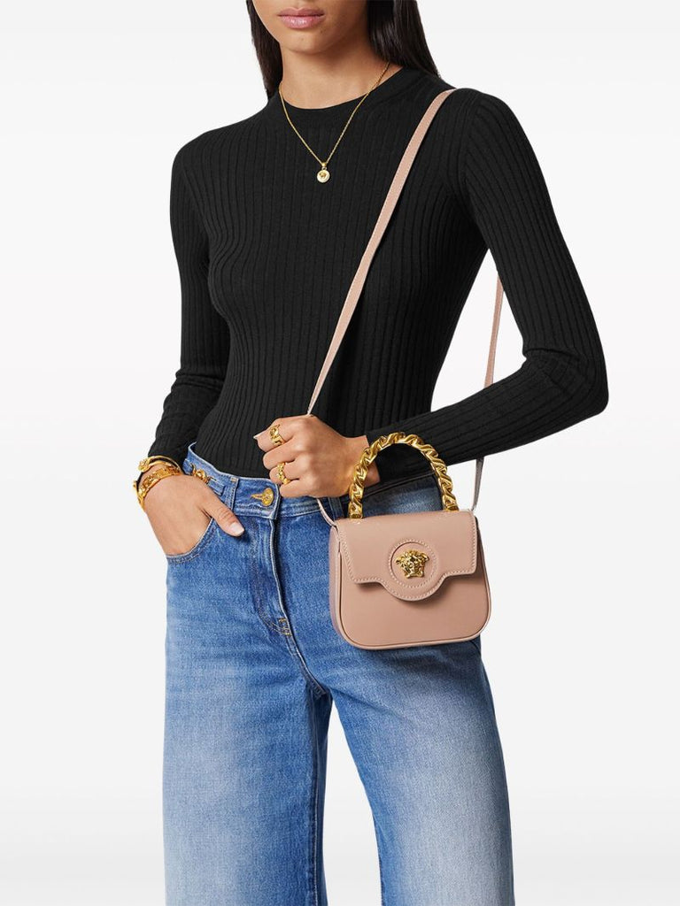 Pink La Medusa Leather Mini Bag