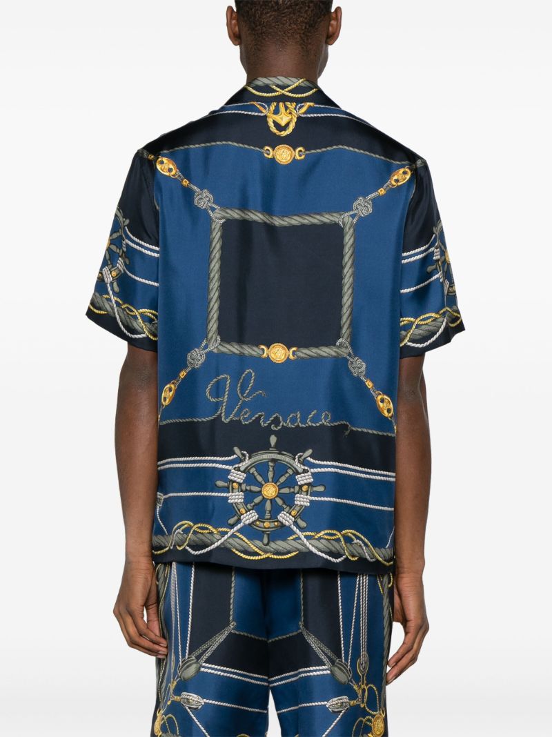 Blue Versace Nautical Silk Shirt