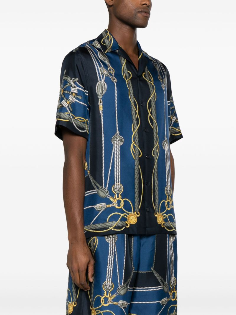 Blue Versace Nautical Silk Shirt