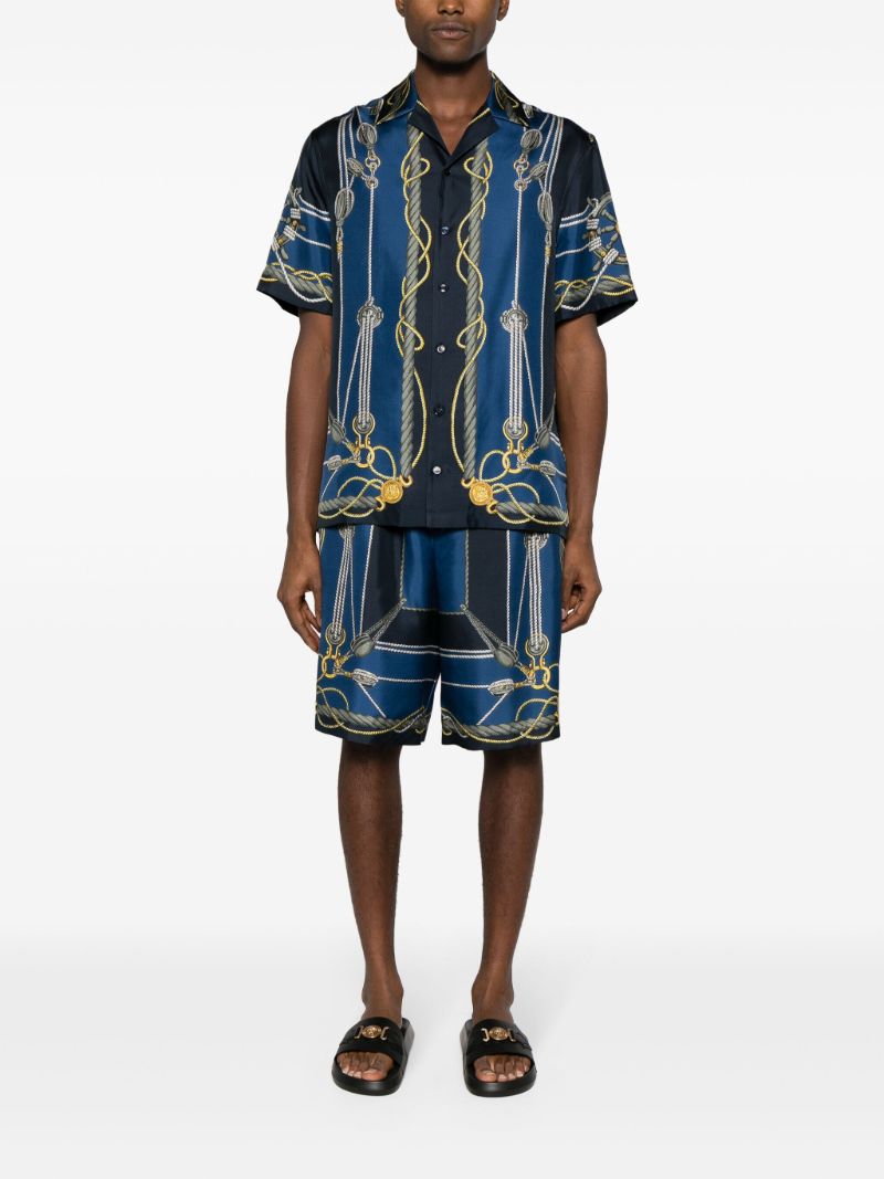 Blue Versace Nautical Silk Shirt