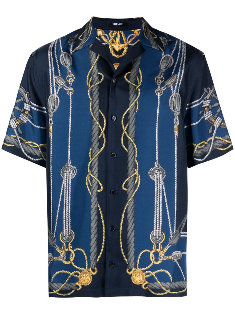 Blue Versace Nautical Silk Shirt
