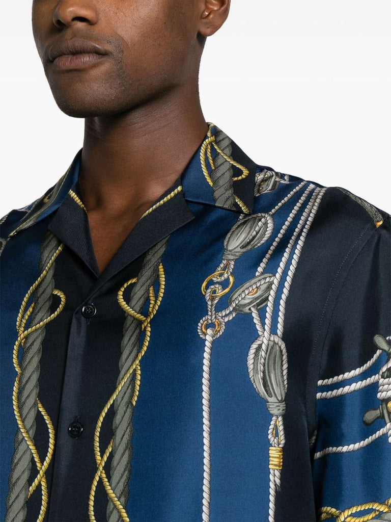 Blue Versace Nautical Silk Shirt