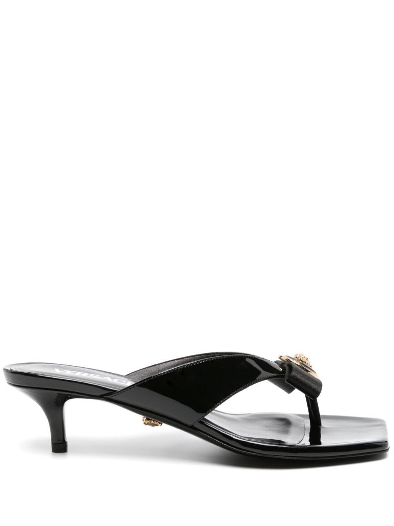 Black Gianni Ribbon 45 Sandals