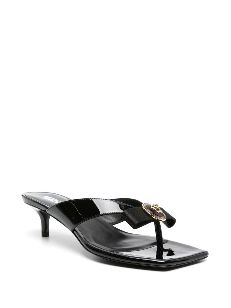 Black Gianni Ribbon 45 Sandals
