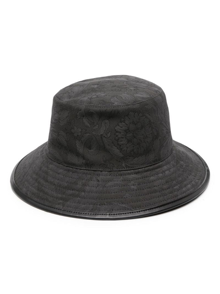 Grey Barocco Jacquard Cotton Bucket Hat