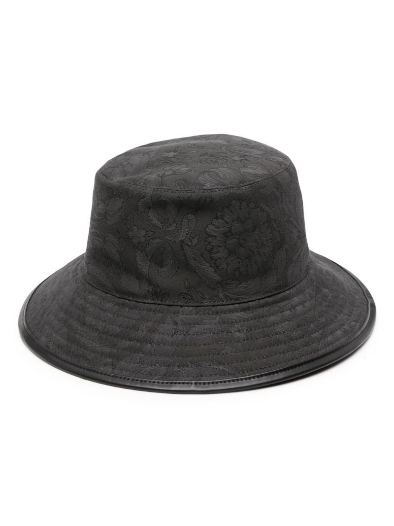 Grey Barocco Jacquard Cotton Bucket Hat