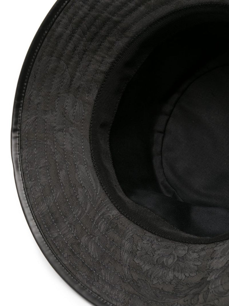 Grey Barocco Jacquard Cotton Bucket Hat