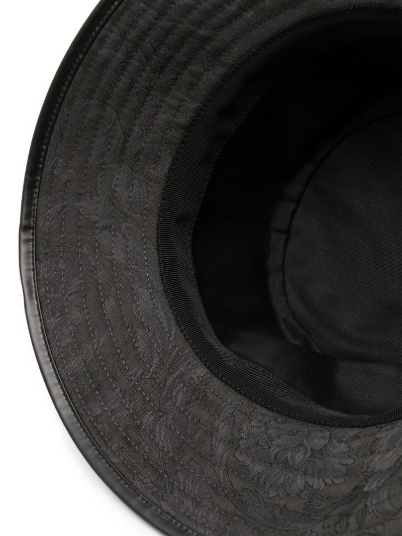 Grey Barocco Jacquard Cotton Bucket Hat