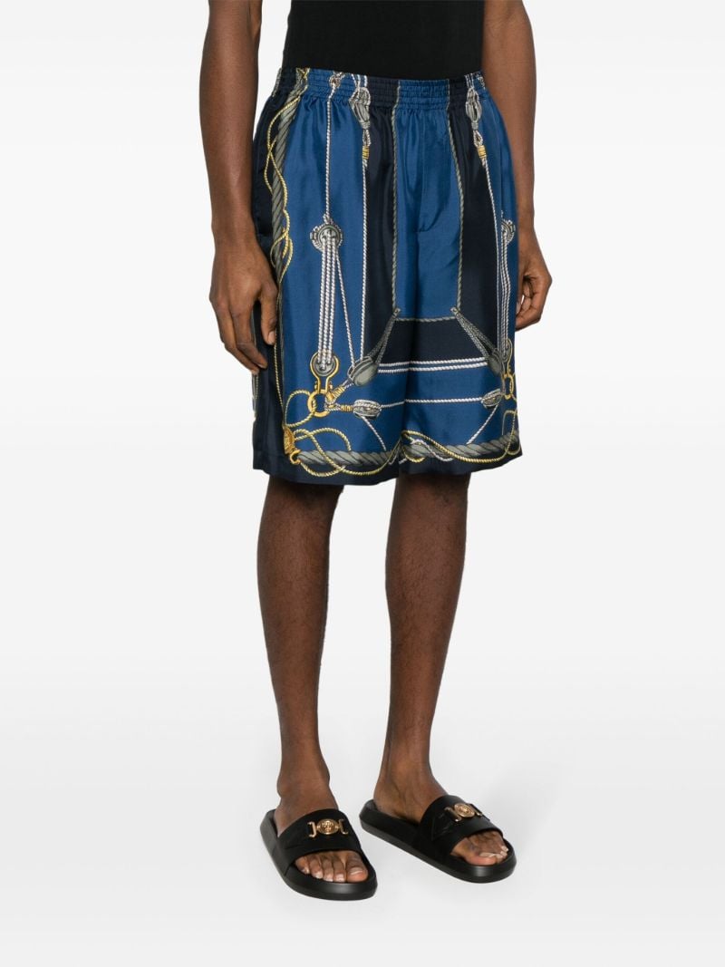 Blue Versace Nautical Silk Shorts