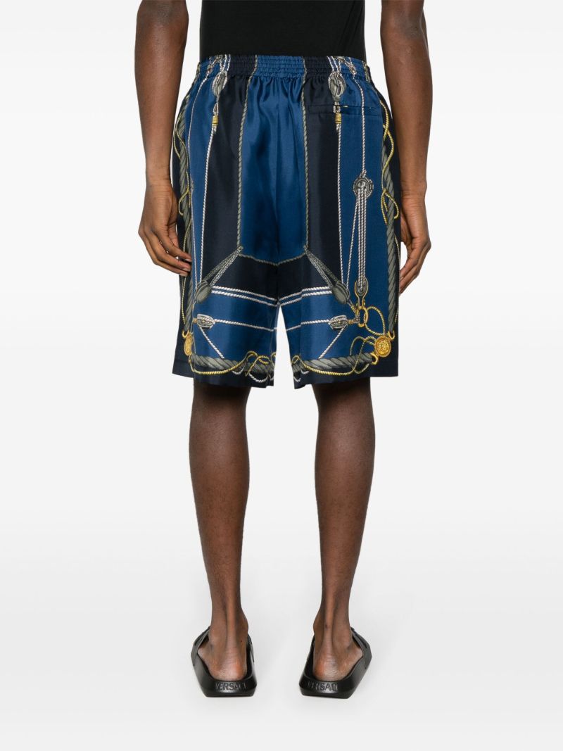 Blue Versace Nautical Silk Shorts