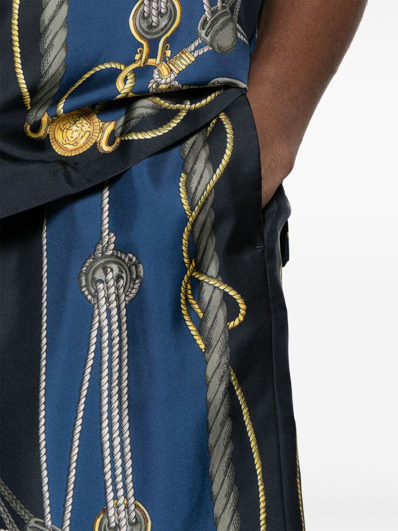Blue Versace Nautical Silk Shorts