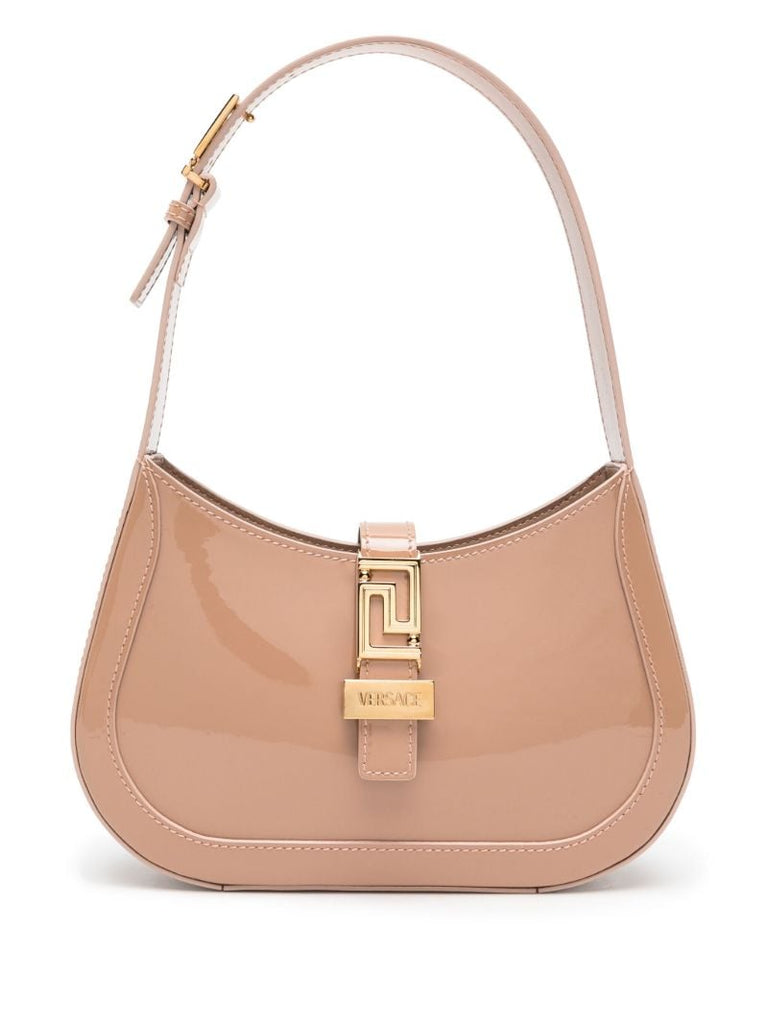 Neutral Greca Goddess Small Leather Shoulder Bag