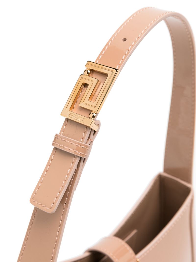 Neutral Greca Goddess Small Leather Shoulder Bag