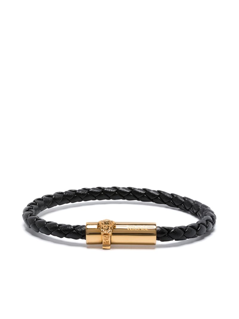 Black Medusa Braided Leather Bracelet