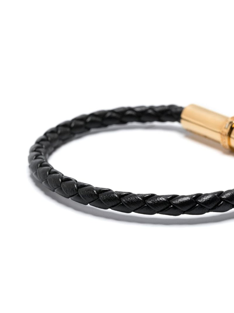 Black Medusa Braided Leather Bracelet