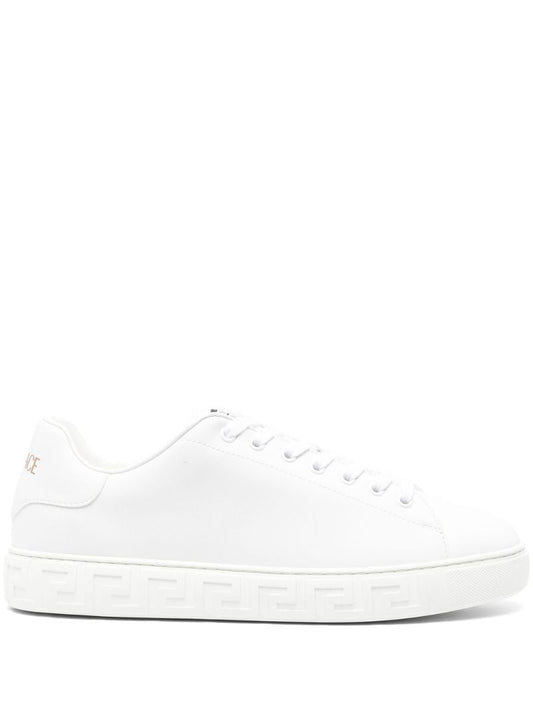 White Greca Faux Leather Sneakers