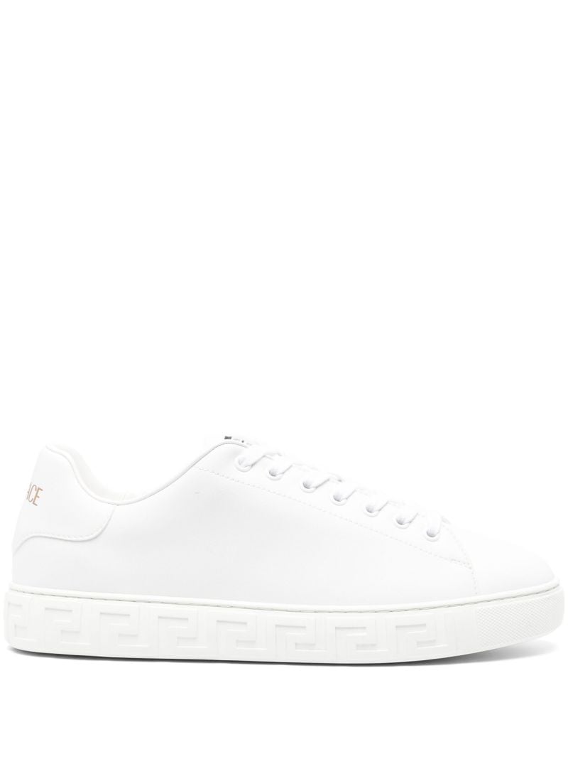 White Greca Faux Leather Sneakers