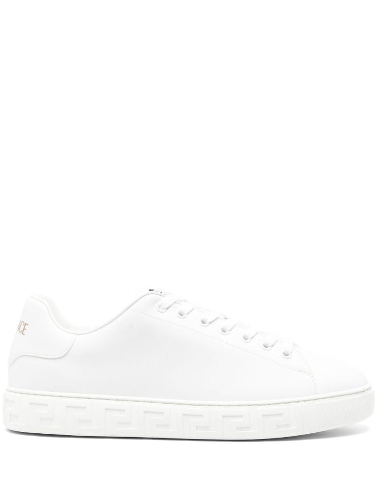 White Greca Faux Leather Sneakers