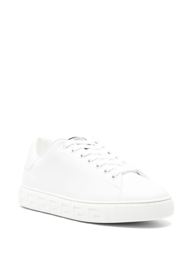 White Greca Faux Leather Sneakers
