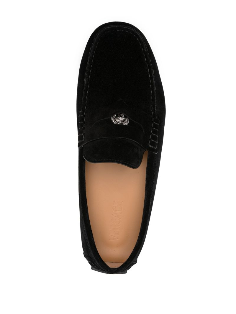 Black Medusa Biggie Suede Loafers