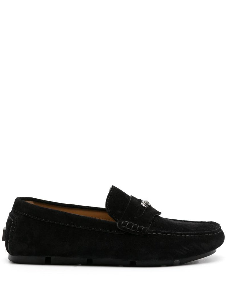 Black Medusa Biggie Suede Loafers