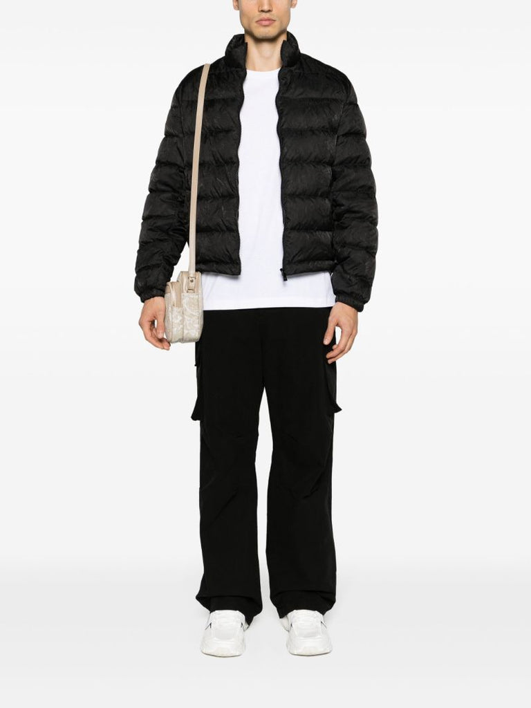 Black Barocco-print Quilted Jacket
