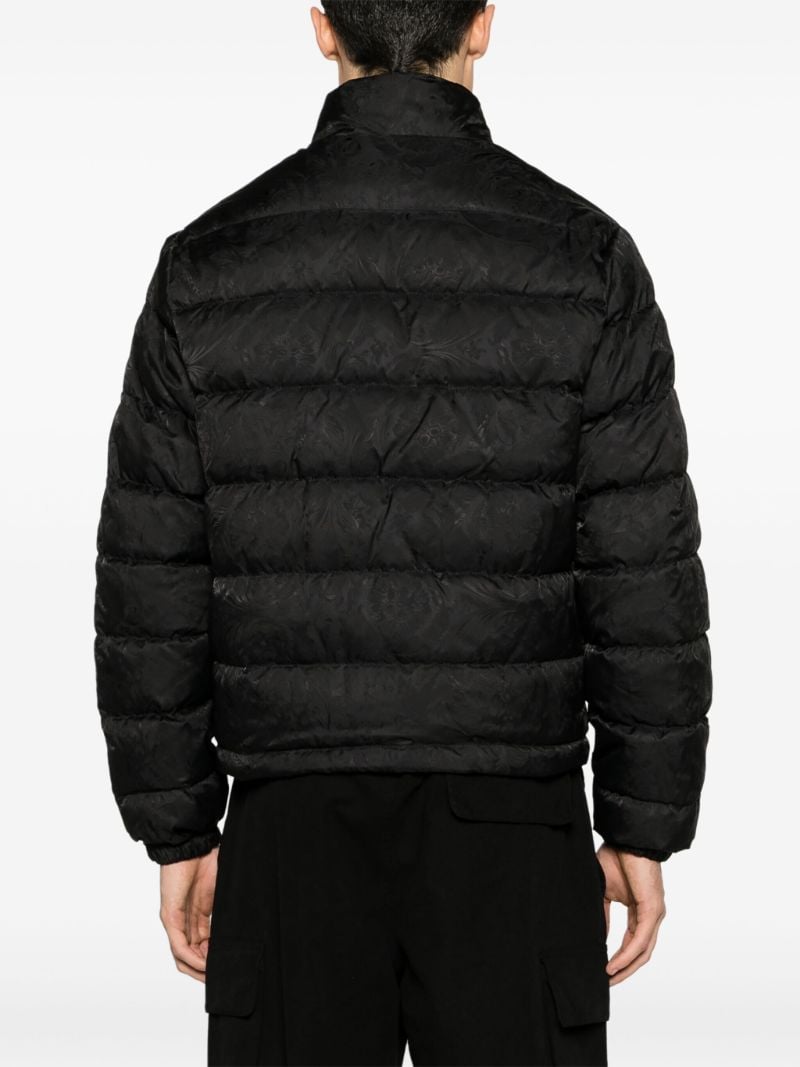 Black Barocco-print Quilted Jacket