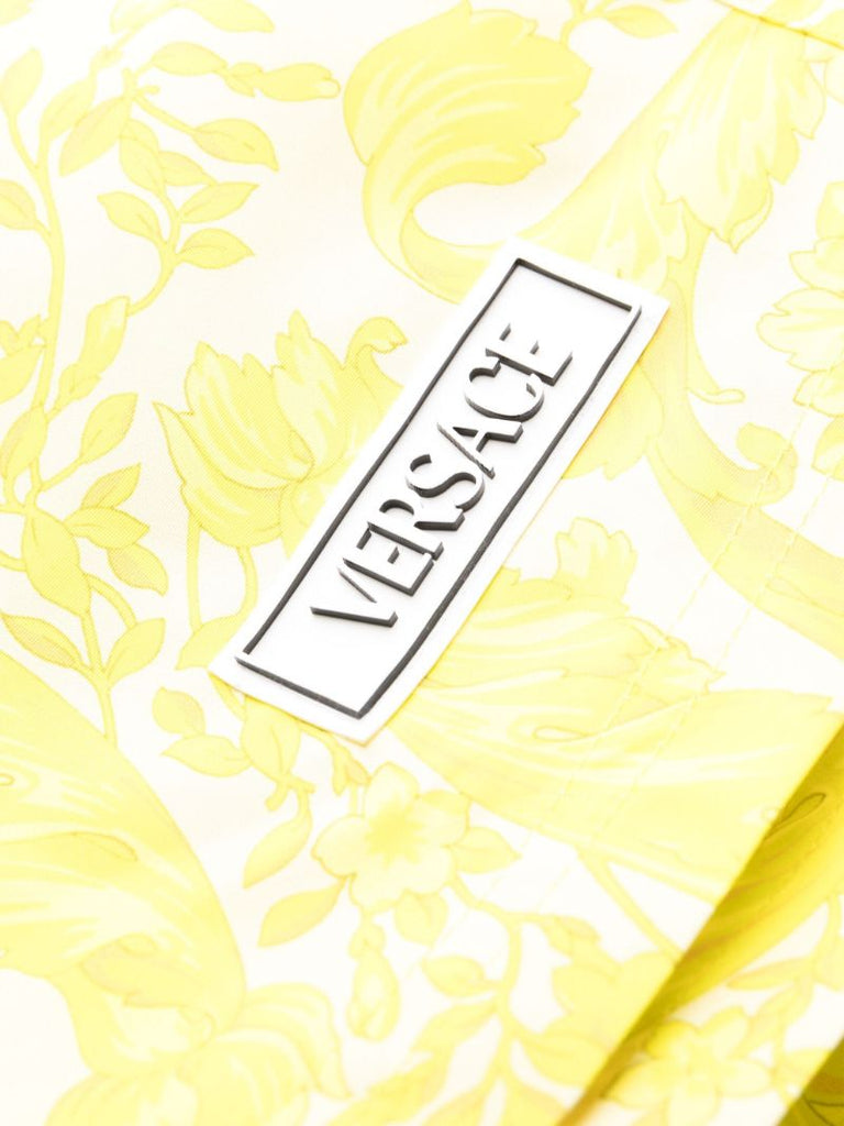 Yellow Barocco-print Swim Shorts