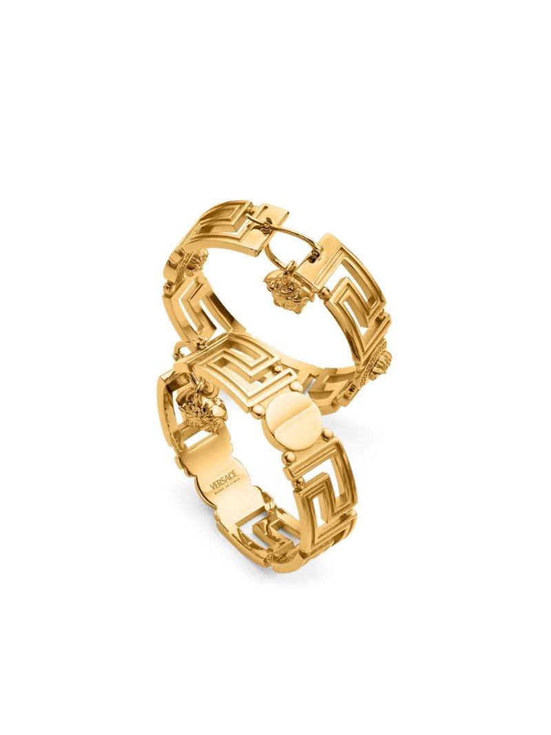 Gold-tone Greca Loop Hoop Earrings