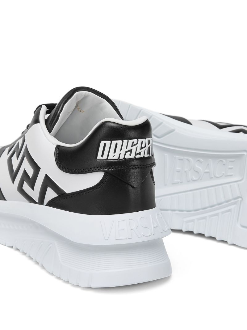 Black Greca Odissea Leather Sneakers