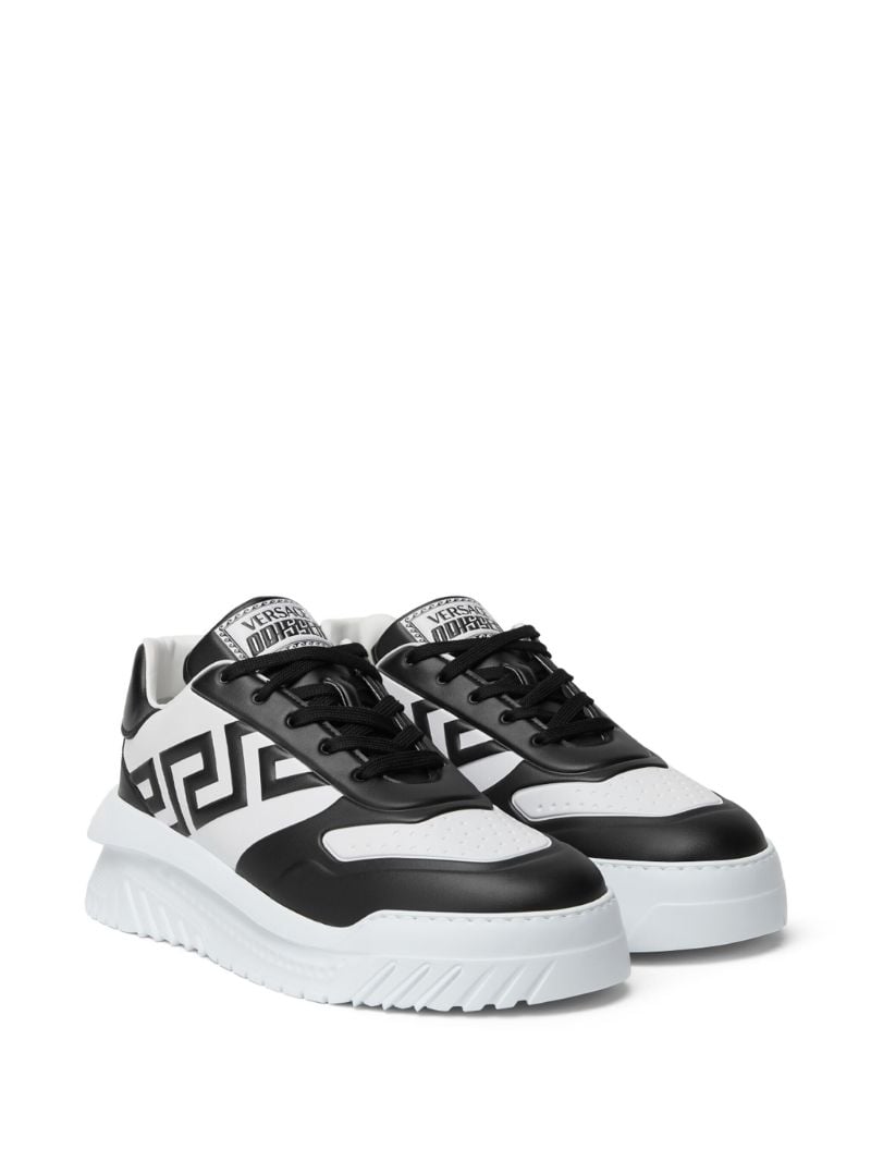 Black Greca Odissea Leather Sneakers