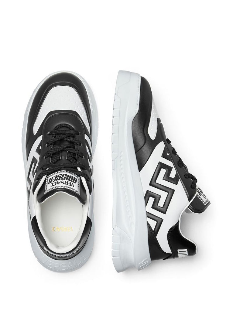 Black Greca Odissea Leather Sneakers