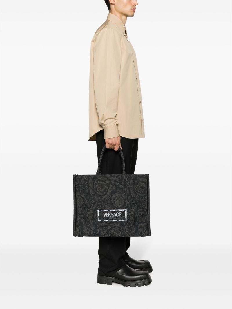 Black Barocco Athena Large Tote Bag