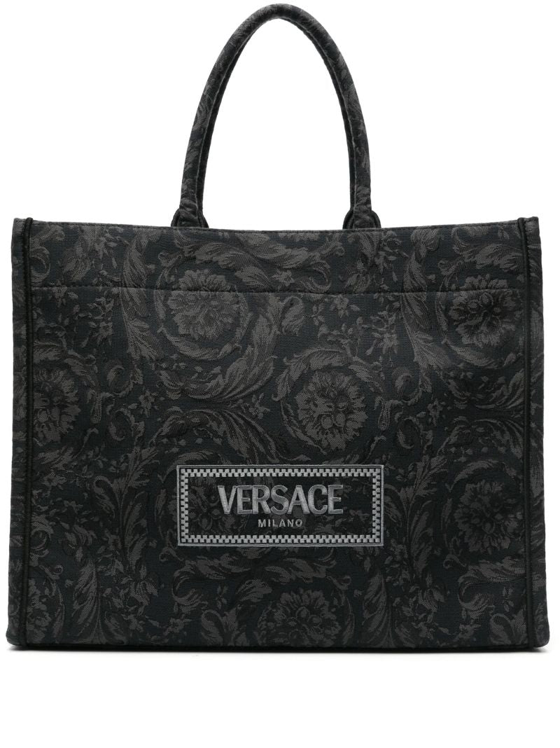 Black Barocco Athena Large Tote Bag