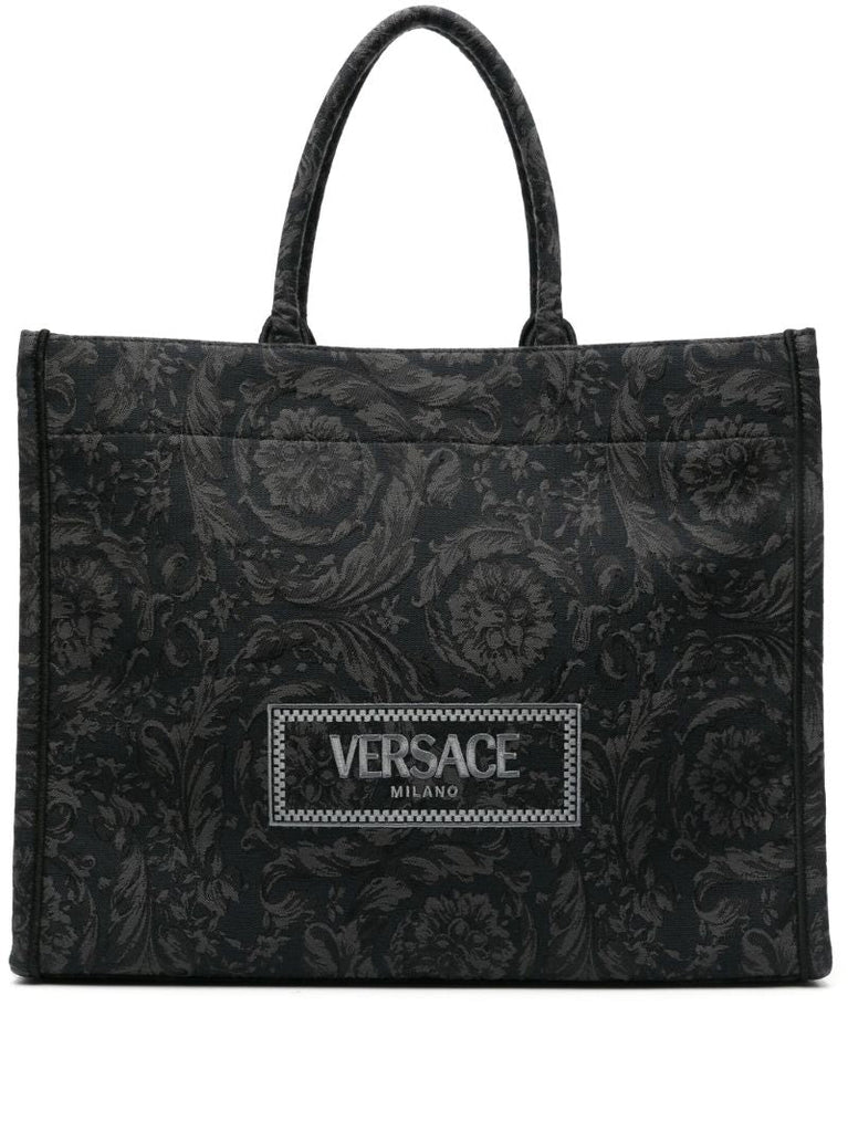 Black Barocco Athena Large Tote Bag