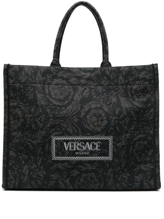 Black Barocco Athena Large Tote Bag