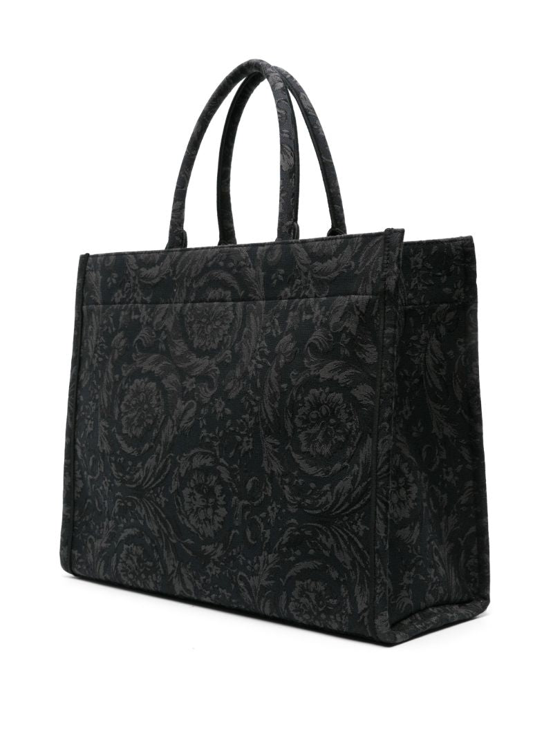 Black Barocco Athena Large Tote Bag