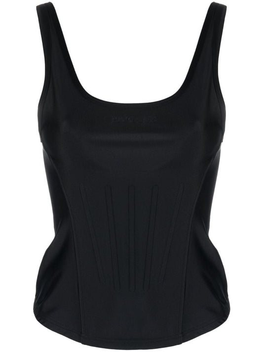 Black Corseted Tank Top