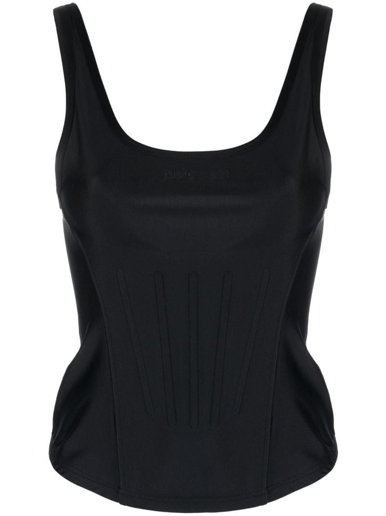 Black Corseted Tank Top