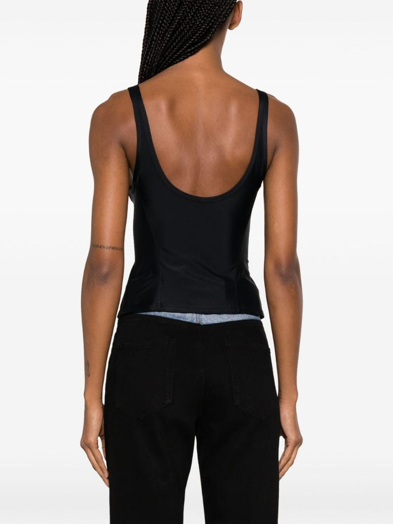 Black Corseted Tank Top