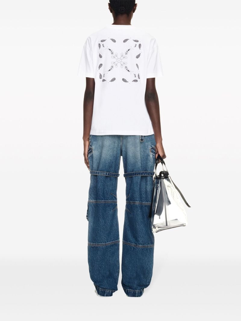 White Arrow-embroidered Cotton T-shirt