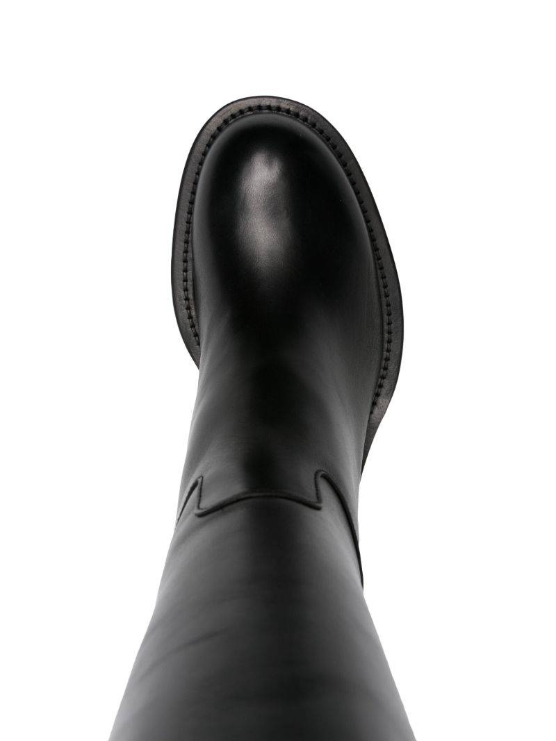 Black Medley Leather Knee-high Boots