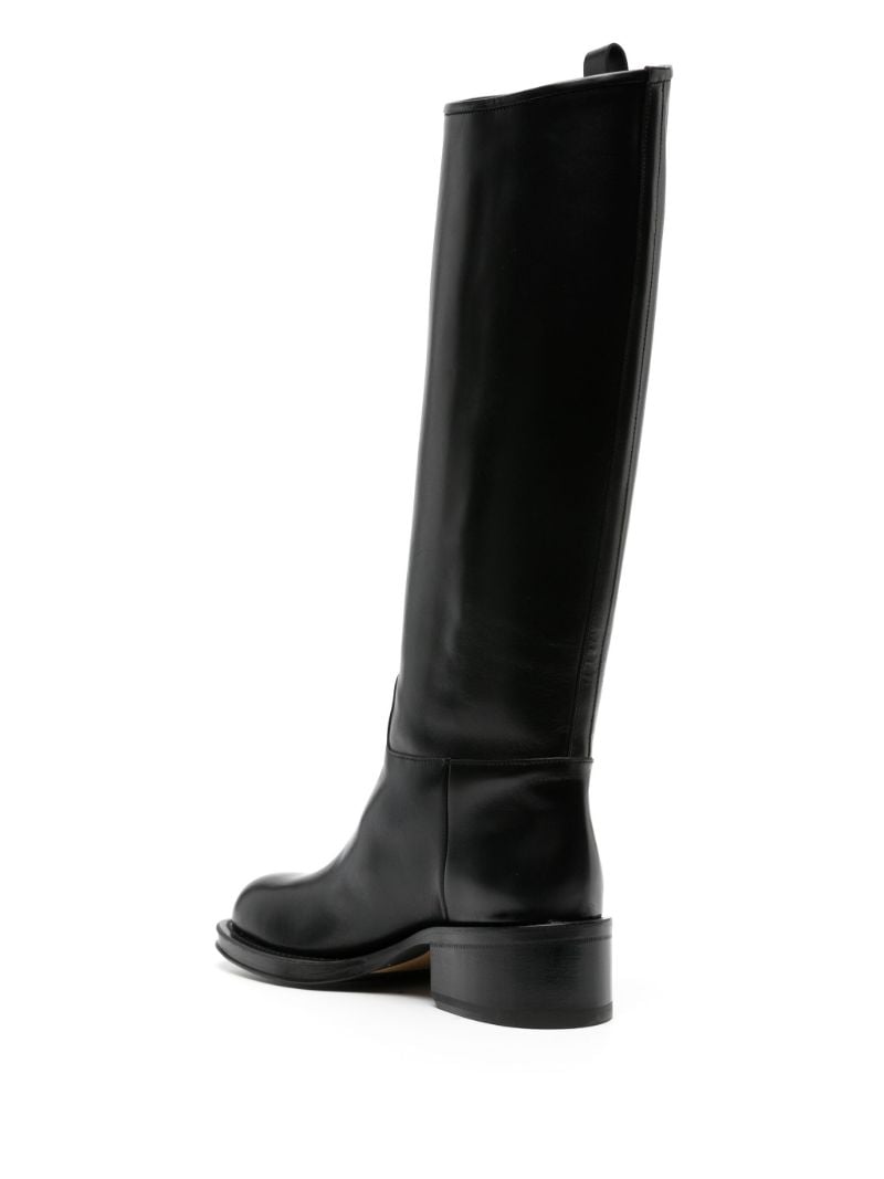 Black Medley Leather Knee-high Boots