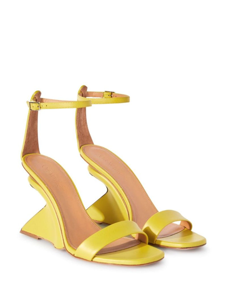 Yellow Jug Wedge-heel Leather Sandals