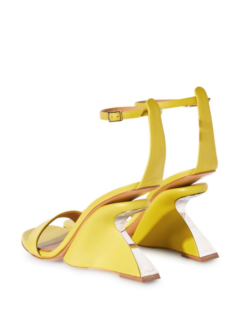 Yellow Jug Wedge-heel Leather Sandals
