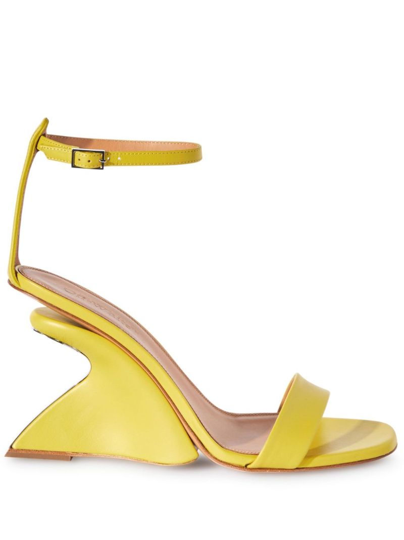 Yellow Jug Wedge-heel Leather Sandals