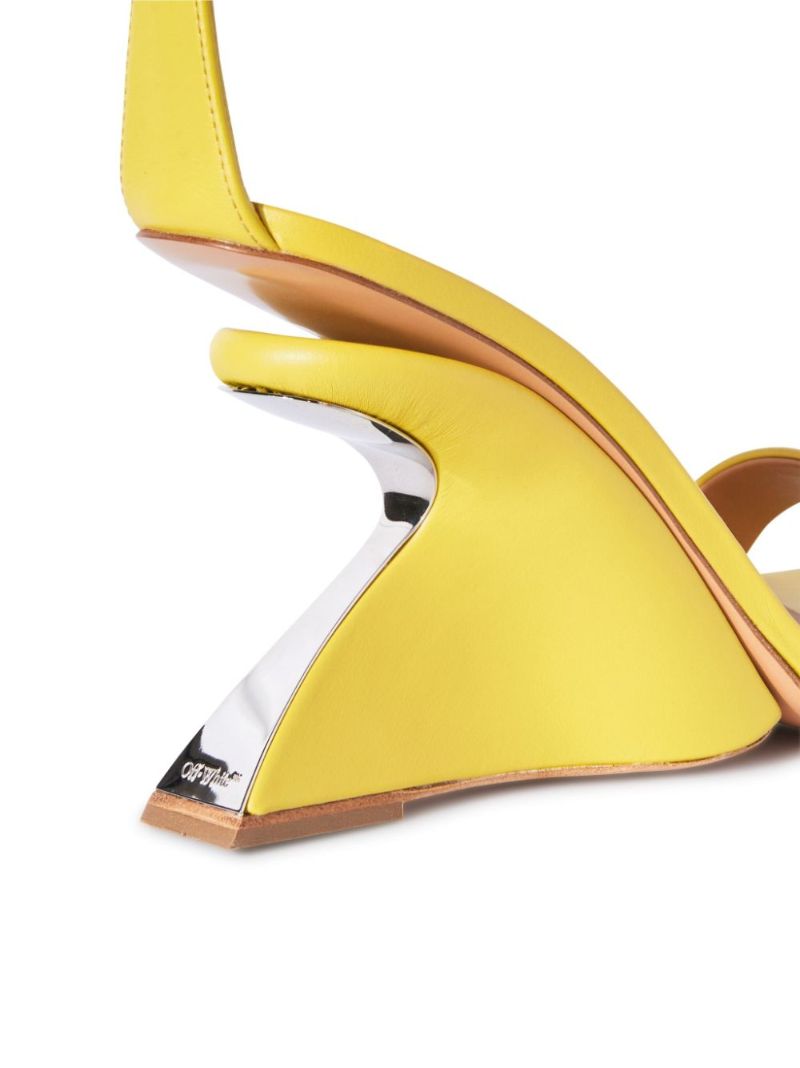 Yellow Jug Wedge-heel Leather Sandals
