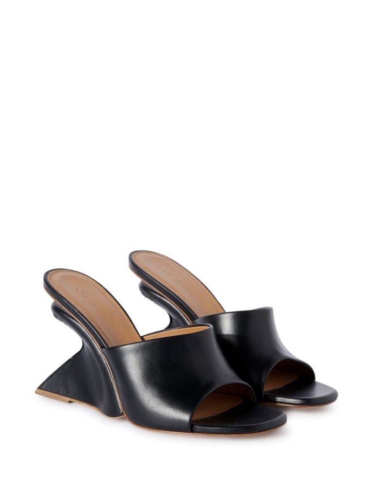 Black Jug Wedge-heel Leather Mules