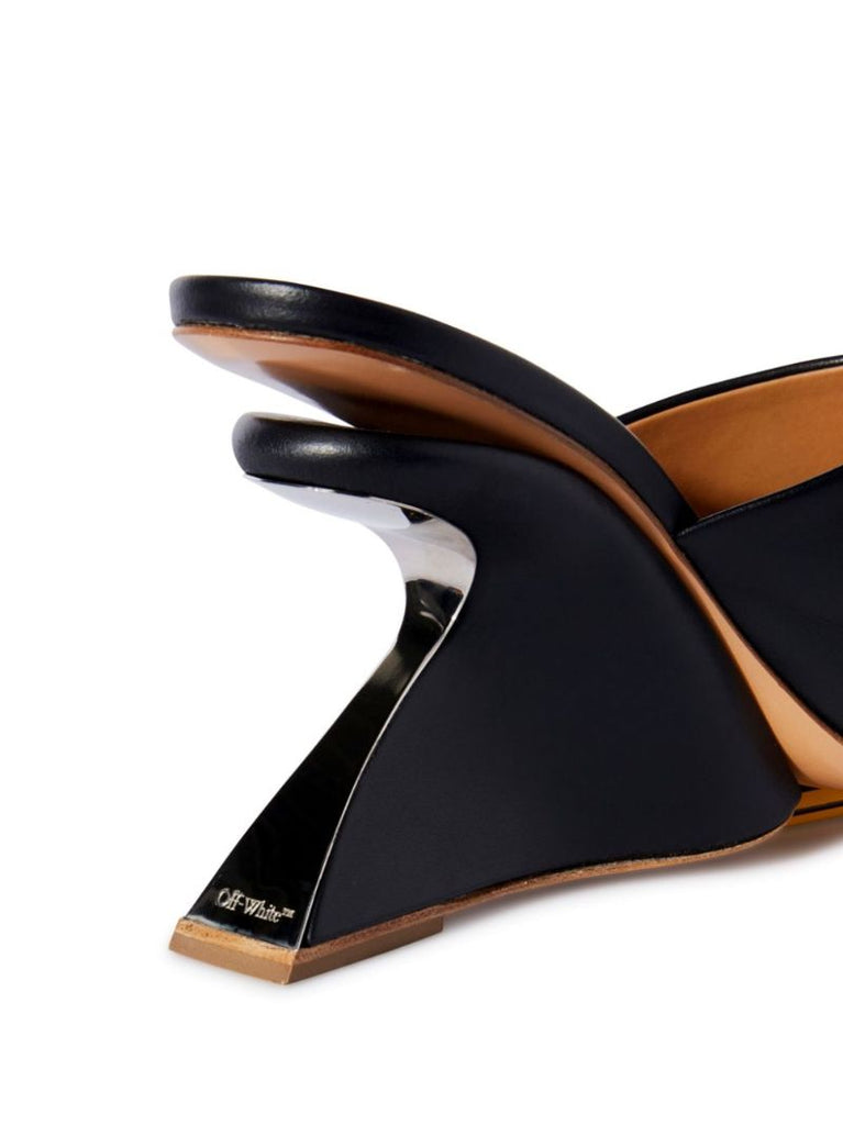 Black Jug Wedge-heel Leather Mules